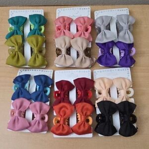 Vibrant Bow Hair Clips Set for Women And Kids